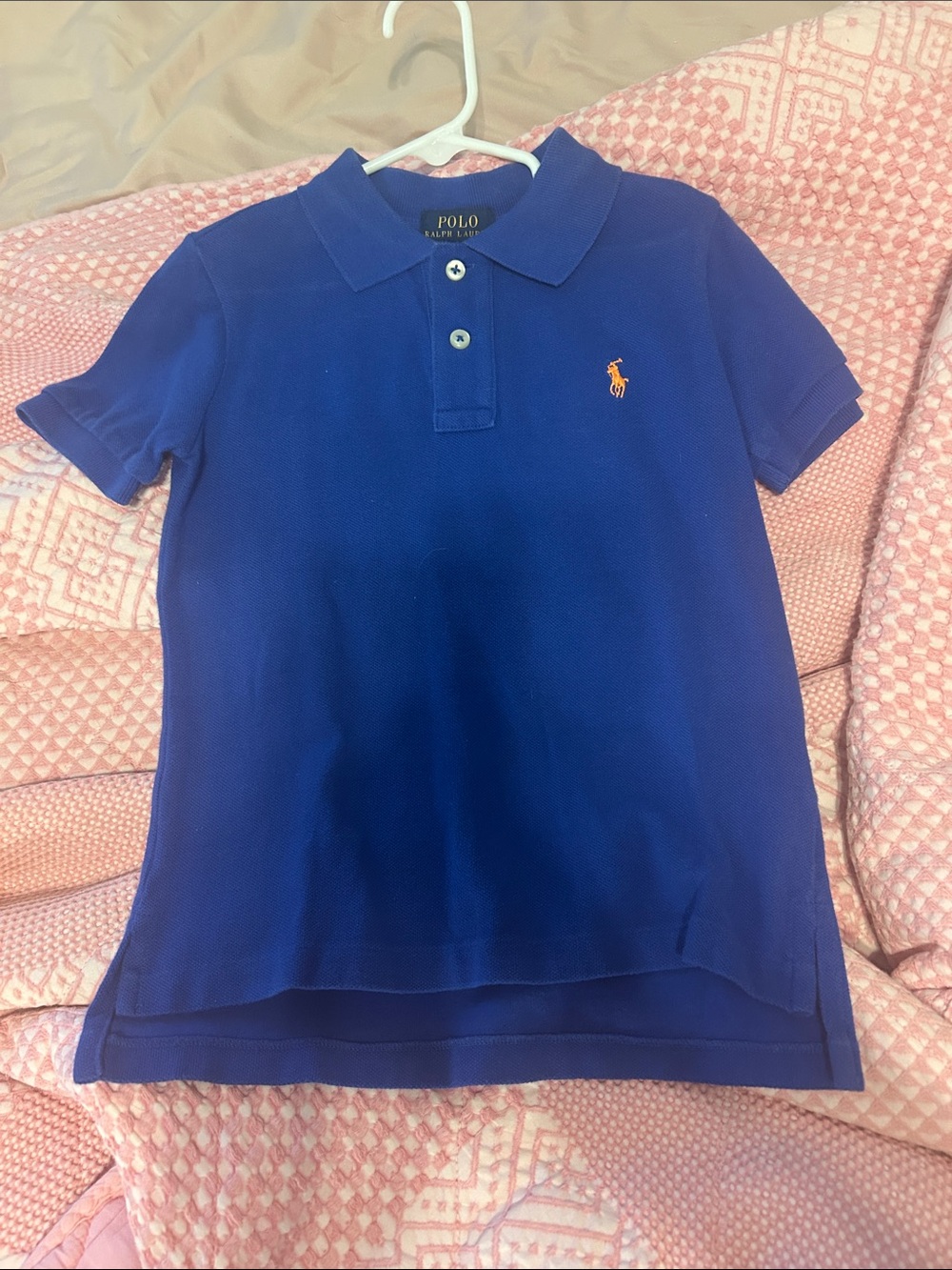 Polo by Ralph Lauren Blue Short Sleeve Polo with Orange Pony